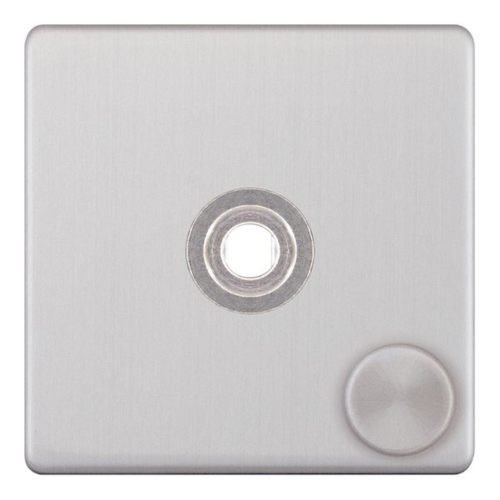 Selectric 1 Aperture Empty Dimmer Plate with Knob Satin Chrome