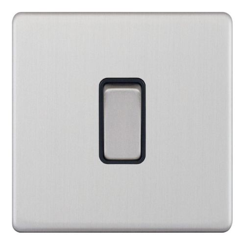 Selectric 20 Amp DP Switch Satin Chrome Black Insert