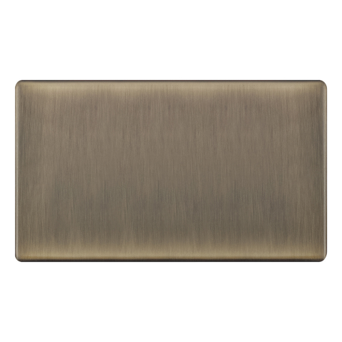 Selectric 2 Gang Blanking Plate Antique Brass