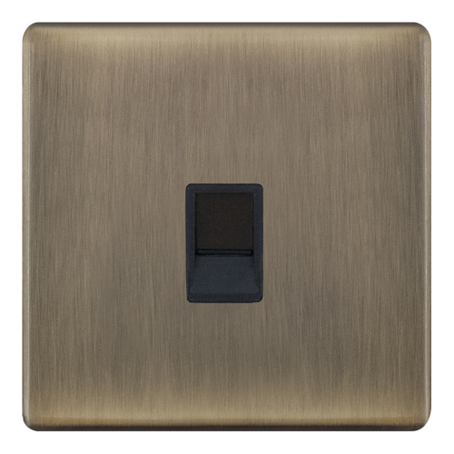 Selectric 1 Gang RJ11 Data Socket Antique Brass