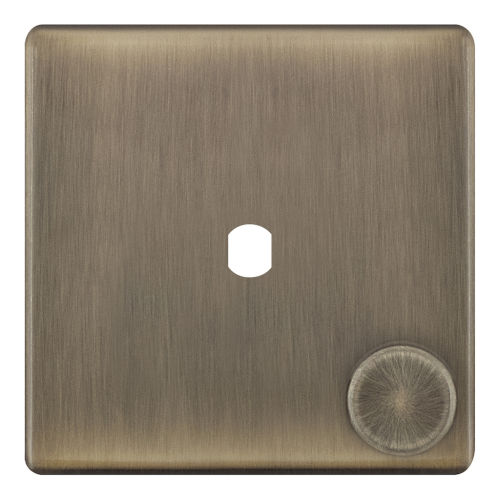 Selectric 1 Aperture Empty Dimmer Plate with Knob Antique Brass