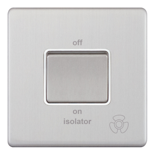 Selectric 10 Amp 3 Pole Fan Isolator Switch X-Rated Satin Chrome
