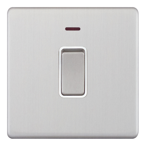 Selectric 20 Amp DP Switch with LED Neon Satin Chrome