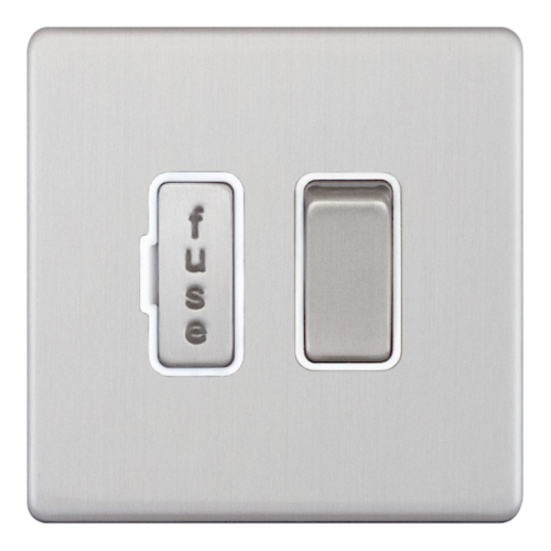 Selectric 13 Amp Fused Connection Unit DP Switched Satin Chrome
