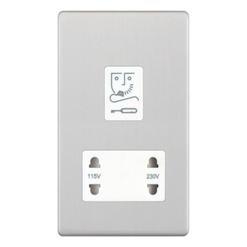 Selectric Dual Voltage Shaver Socket Satin Chrome 
