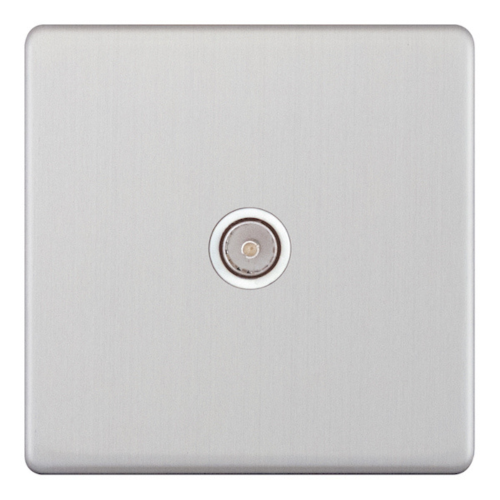 Selectric 1 Gang TV/FM ﻿Coaxial/Aerial Socket Satin Chrome