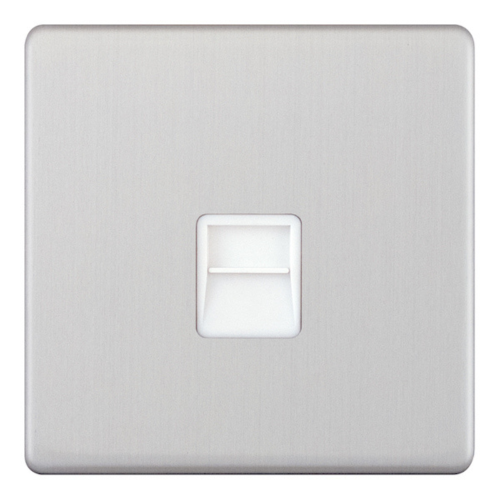 Selectric 1 Gang Master Telephone Socket Satin Chrome