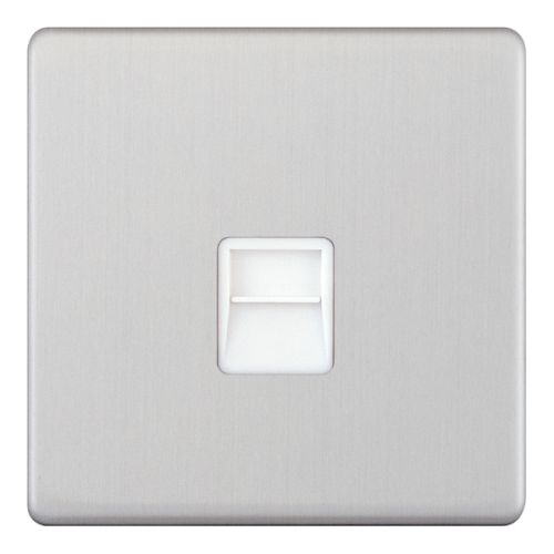 Selectric 1 Gang Secondary Telephone Socket Satin Chrome