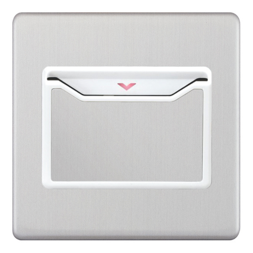 Selectric 32A 1 Gang Key Card Switch Satin Chrome