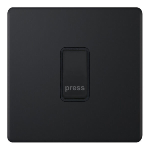 Selectric 10 Amp Push Switch 1 Gang  X-Rated “PRESS” Matt Black