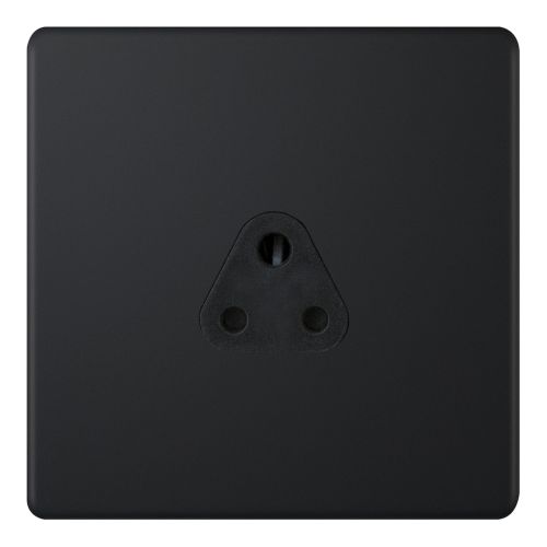 Selectric 2 Amp Round Pin Socket 3 Pin Matt Black