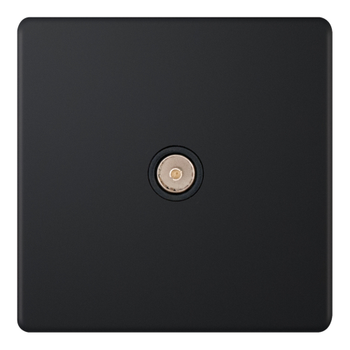 Selectric 1 Gang TV/FM ﻿Coaxial/Aerial Socket Matt Black