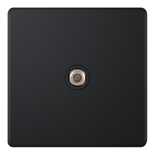Selectric 1 Gang F-Type Satellite Socket Matt Black