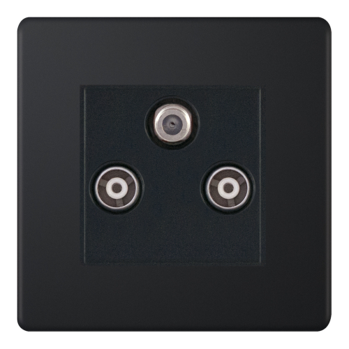 Selectric 1G F-Type Satellite 2G TV/FM ﻿Coaxial/Aerial Matt Black