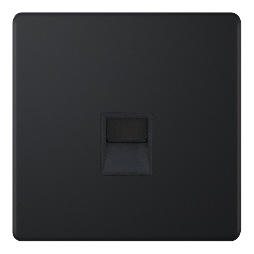 Selectric 1 Gang Secondary Telephone Socket Matt Black