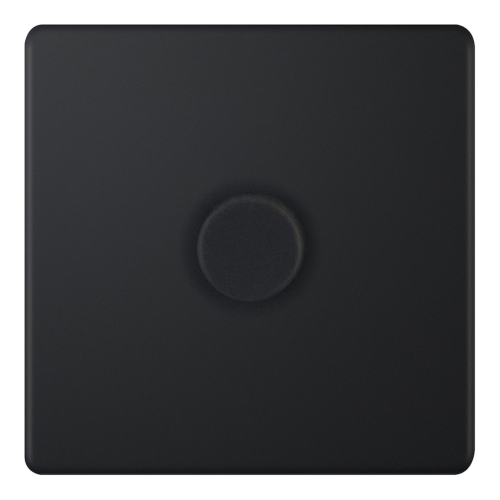 Selectric 1 Gang 2 Way Dimmer Switch – 5-100W Push On/Off Matt Black