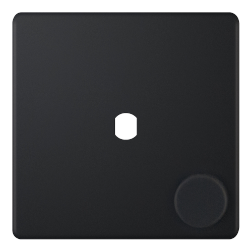 Selectric 1 Aperture Empty Dimmer Plate with Knob Matt Black