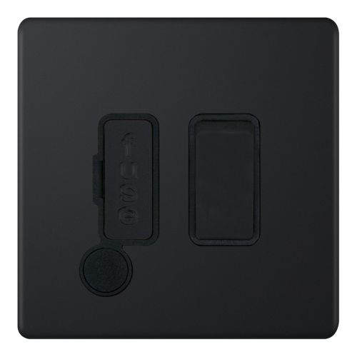 Selectric 13 Amp Fused Connection Unit DP Switched w/ Flex Matt Black