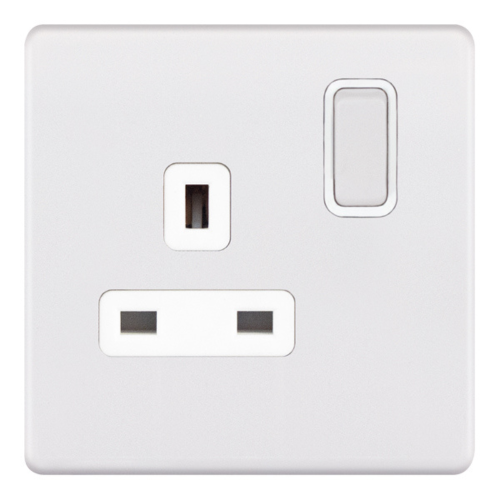 Selectric 1 Gang 13 Amp Socket DP Switched Matt White
