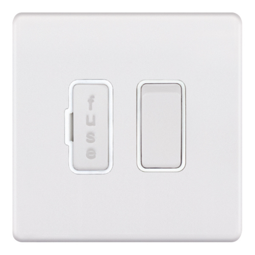 Selectric 13 Amp Fused Connection Unit DP Switched Matt White