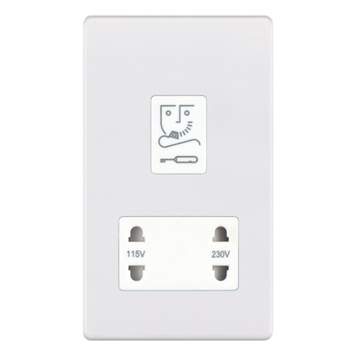 Selectric Dual Voltage Shaver Socket Matt White