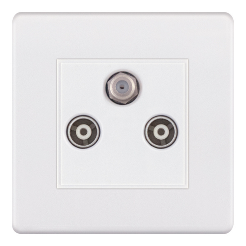 Selectric 1G F-Type Satellite 2G TV/FM ﻿Coaxial/Aerial Matt White