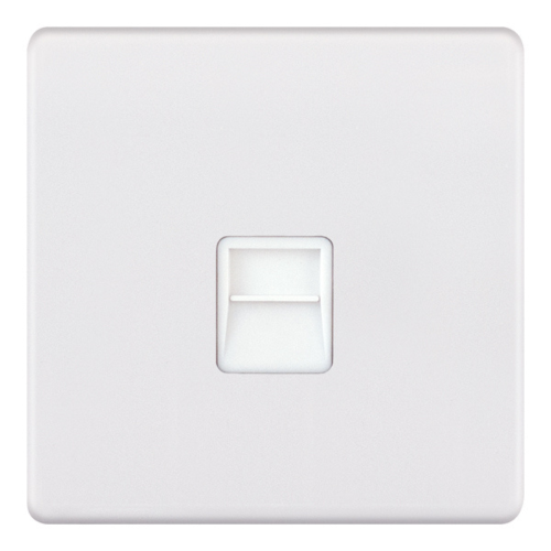 Selectric 1 Gang Master Telephone Socket Matt White