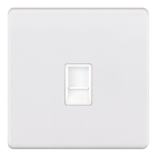 Selectric 1 Gang RJ45 Computer/Data Socket Matt White
