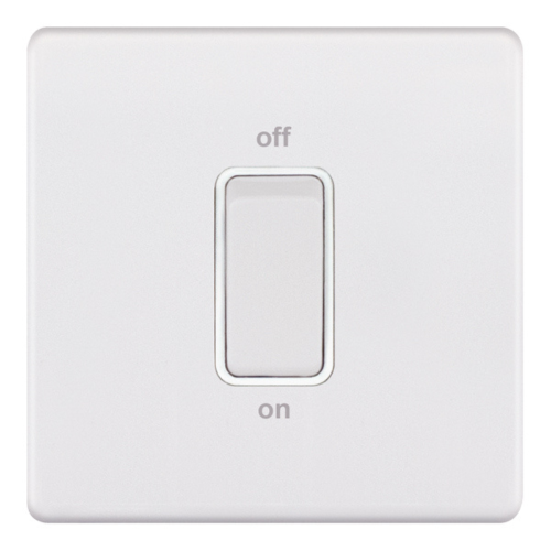 Selectric 45 Amp DP Switch 1 Gang Plate Matt White