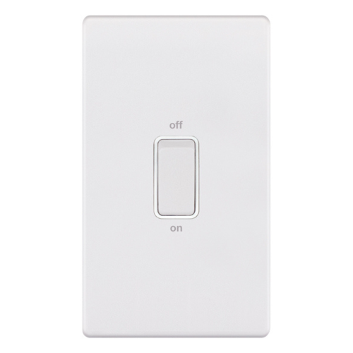 Selectric 45 Amp DP Switch 2 Gang Plate Matt White 