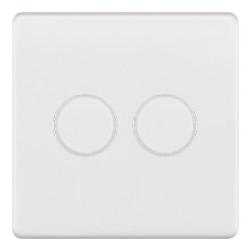 Selectric 2 Gang 2 Way Dimmer Switch – 5-100W Push On/Off Matt White