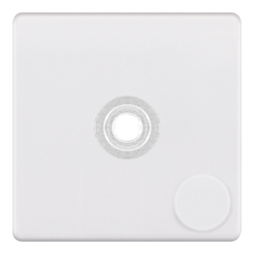 Selectric 1 Aperture Empty Dimmer Plate with Knob Matt White