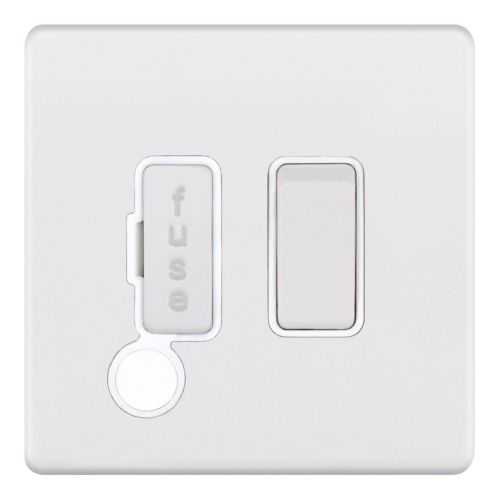 Selectric 13 Amp Fused Connection Unit DP Switched w/ Flex Matt White
