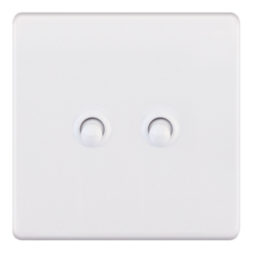 Selectric 10 Amp Toggle Switch 2 Gang 2 Way Matt White