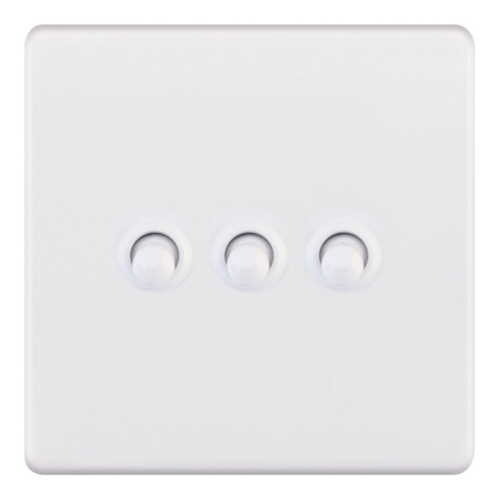 Selectric 10 Amp Toggle Switch 3 Gang 2 Way Matt White