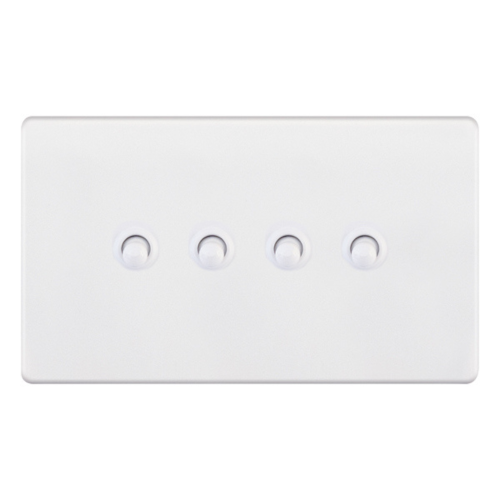 Selectric 10 Amp Toggle Switch 4 Gang 2 Way Matt White