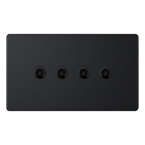 Selectric 10 Amp Toggle Switch 4 Gang 2 Way Matt Black