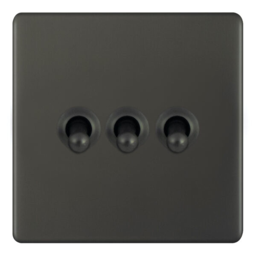 Selectric 10 Amp Toggle Switch 3 Gang 2 Way Dark Bronze