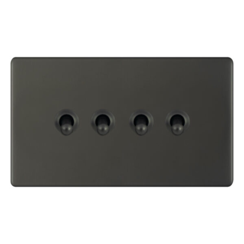 Selectric 10 Amp Toggle Switch 4 Gang 2 Way Dark Bronze
