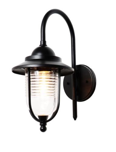 60W Eris Black Fishermans Style Wall Lantern