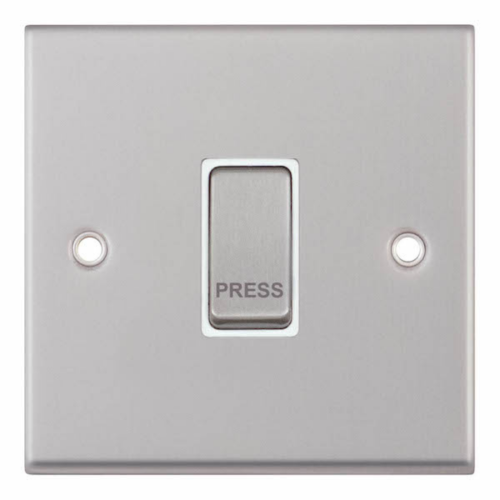 Selectric 10A Push Switch 1 Gang X-Rated “PRESS” Satin Chrome