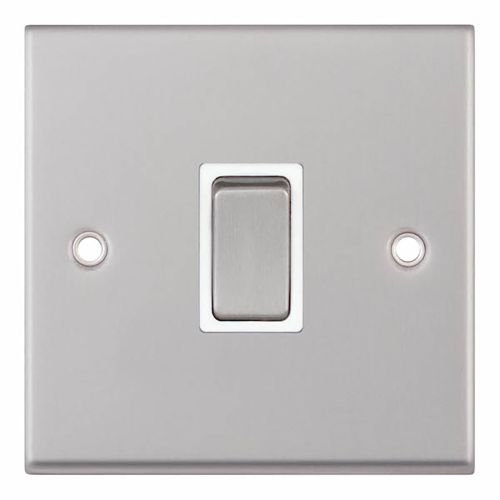 20 Amp DP Switch - Satin Chrome with White Insert 