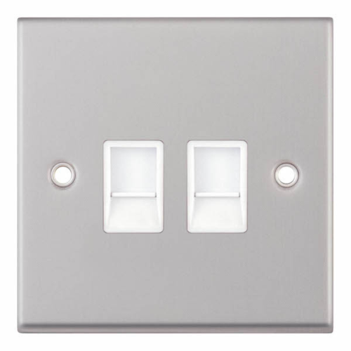 Selectric 2G RJ45 Computer/Data Socket Satin Chrome