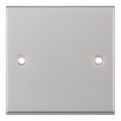   1 Gang Blanking Plate - Satin Chrome by Meteor Electrical 