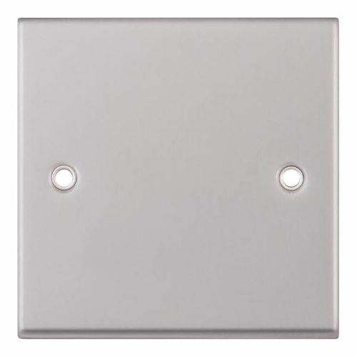   1 Gang Blanking Plate - Satin Chrome by Meteor Electrical 