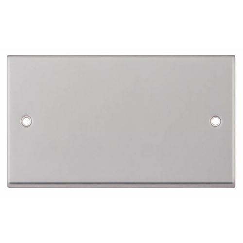 2 Gang Blanking Plate - Satin Chrome by Meteor Electrical 