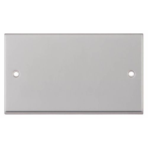 2 Gang Blanking Plate - Satin Chrome by Meteor Electrical 