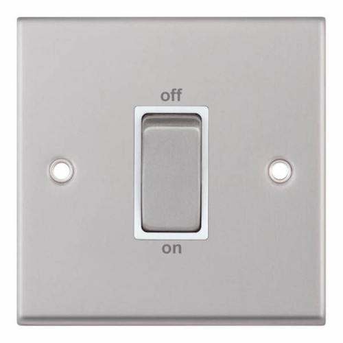 Selectric 45A DP Switch 1 Gang Plate Satin Chrome