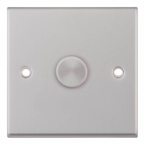 Selectric 1 Gang 2 Way Dimmer Switch 5-100W Push On/Off Satin Chrome