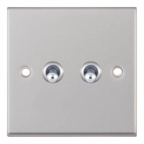 Selectric 10 Amp Toggle Switch 2 Gang 2 Way Satin Chrome